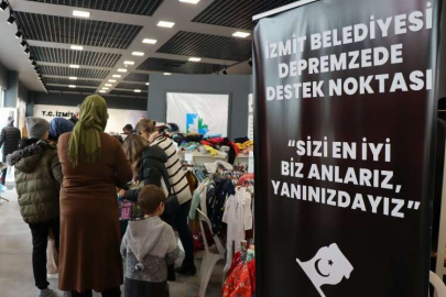 İzmit'te 'destek noktası' afetzedelere hizmet vermeye devam ediyor