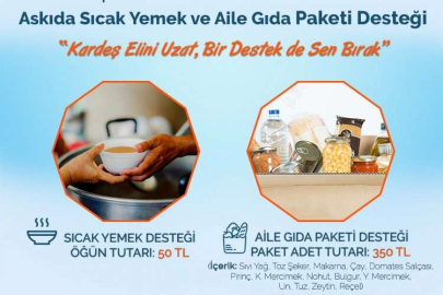 İzmit'ten askıda sıcak yemek ve gıda paketi